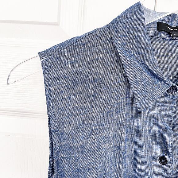 Theory Jalysis Sleeve Less Shirt Dress in Tierra Wash - Picture 2 of 8